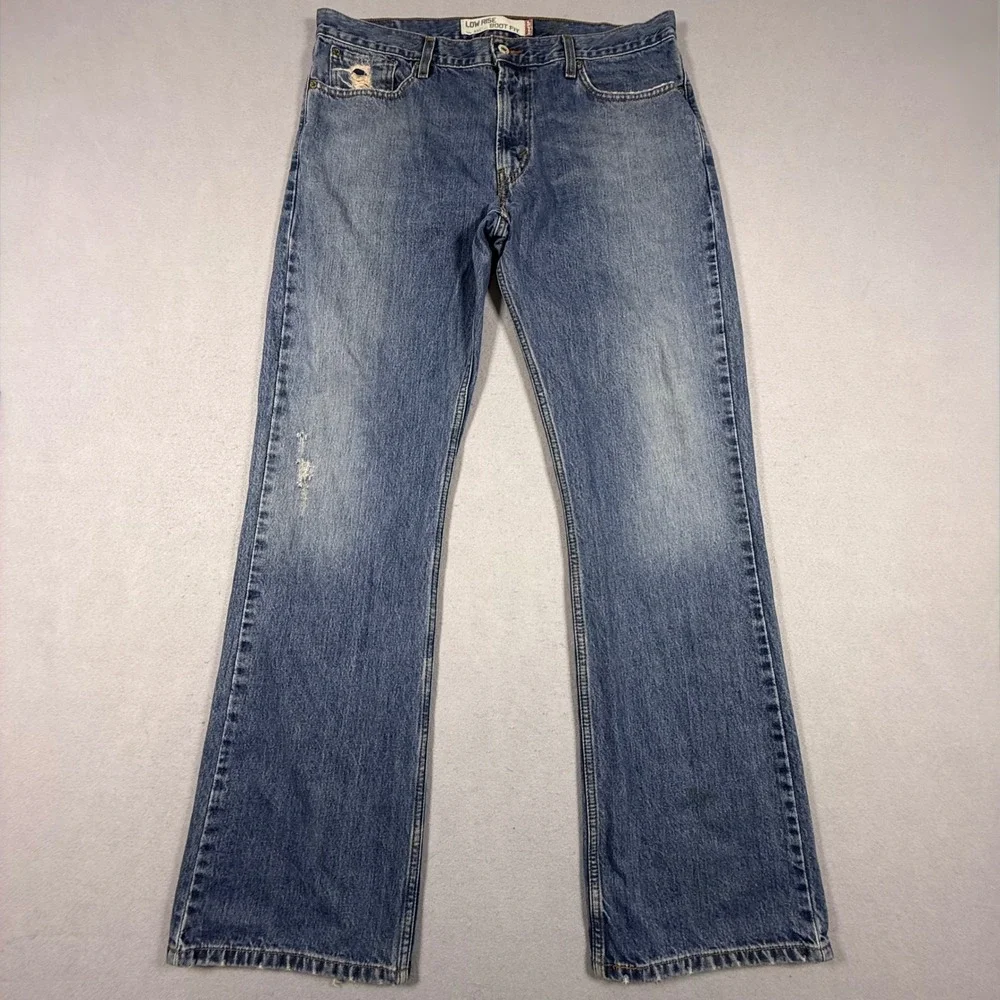 Levis Low Rise Bootcut Jeans Mens Blue Denim Medium Wash Cotton Pants‎